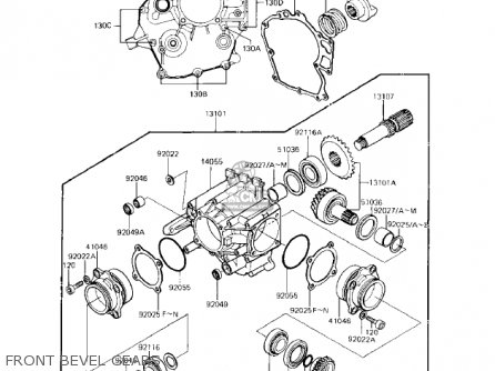 FRONT BEVEL GEARS - KZ1100A2 SHAFT 1982 USA CANADA