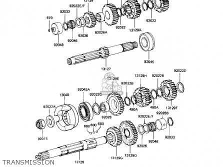 TRANSMISSION - KZ1100A2 SHAFT 1982 USA CANADA