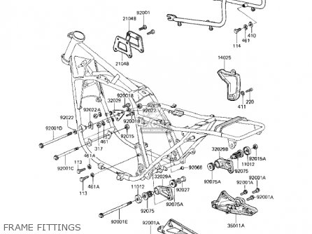 FRAME FITTINGS - KZ1100A2 SHAFT 1982 USA CANADA