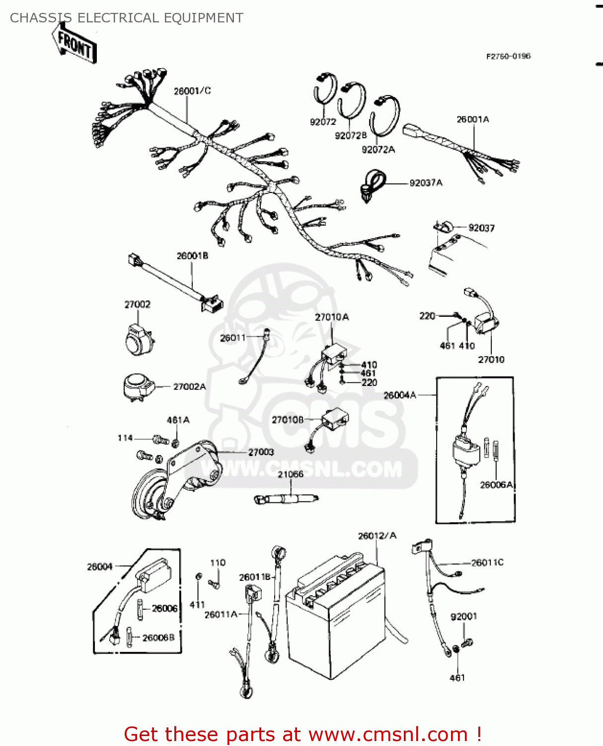 CHASSIS ELECTRICAL EQUIPMENT KZ1100A3 SHAFT 1983 USA CANADA