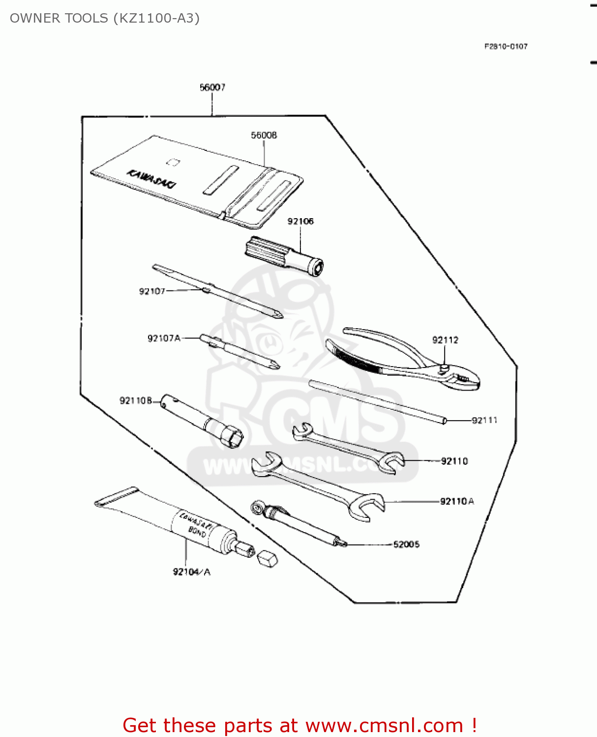 OWNER TOOLS (KZ1100-A3) KZ1100A3 SHAFT 1983 USA CANADA