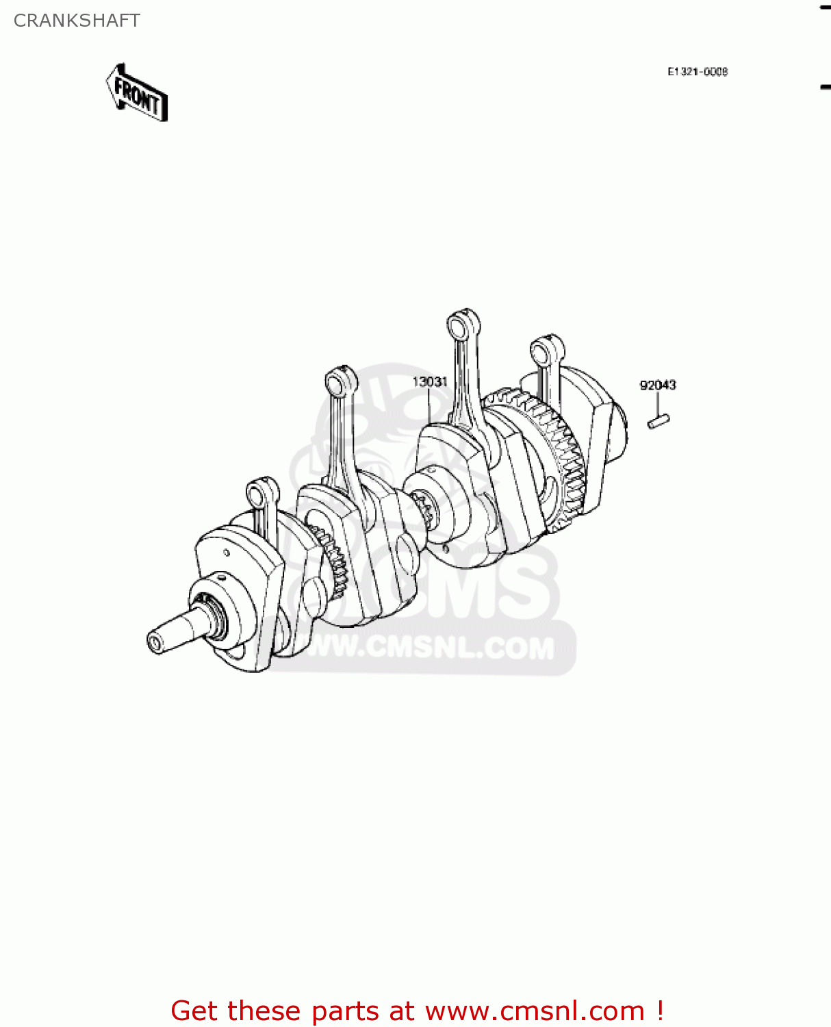 CRANKSHAFT KZ1100A3 SHAFT 1983 USA CANADA