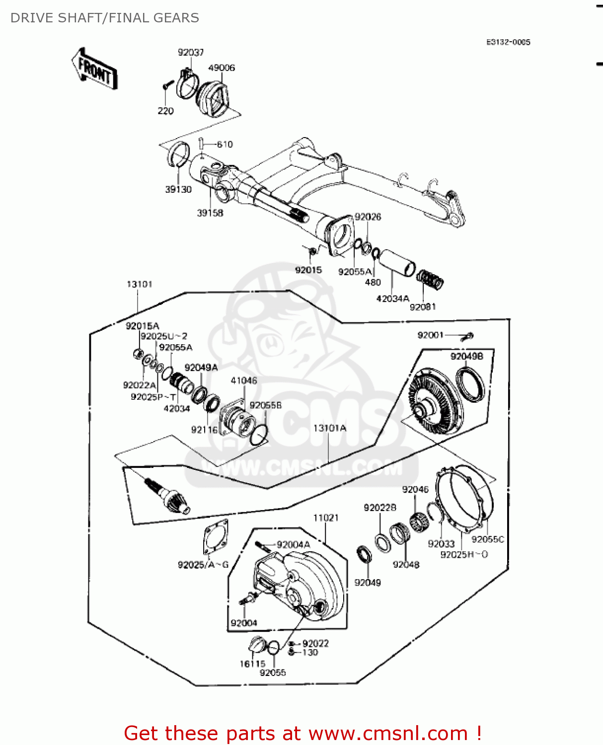 DRIVE SHAFT/FINAL GEARS KZ1100A3 SHAFT 1983 USA CANADA