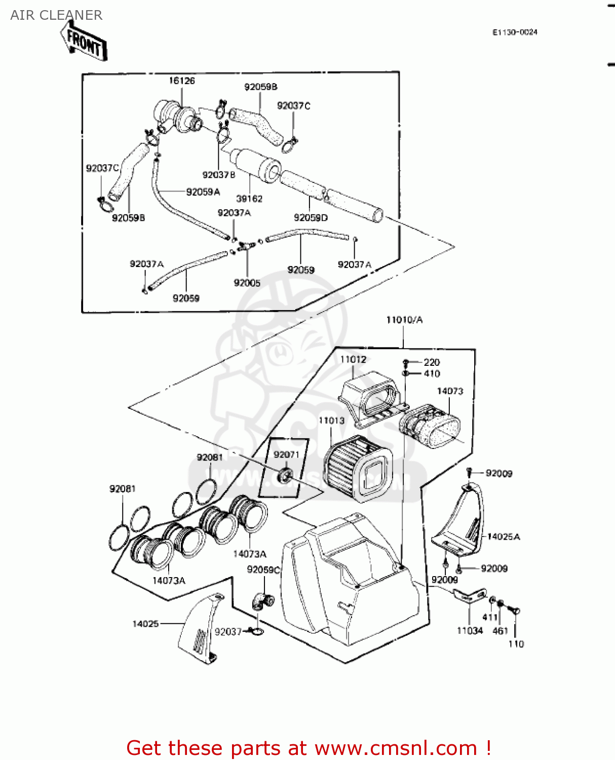 AIR CLEANER KZ1100A3 SHAFT 1983 USA CANADA
