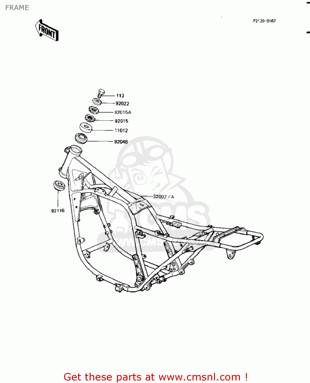 FRAME KZ1100A3 SHAFT 1983 USA CANADA