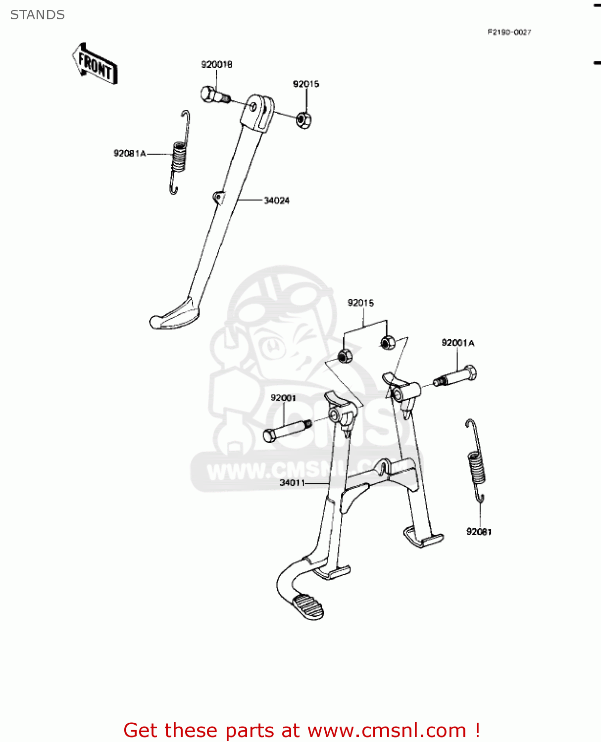 STANDS KZ1100A3 SHAFT 1983 USA CANADA