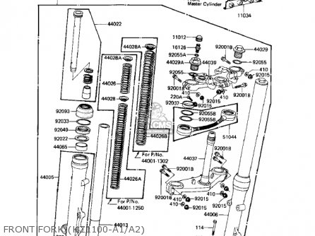 FRONT FORK (KZ1100-A1/A2) - KZ1100A3 SHAFT 1983 USA CANADA