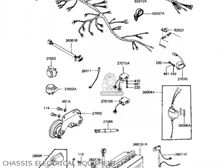 CHASSIS ELECTRICAL EQUIPMENT - KZ1100A3 SHAFT 1983 USA CANADA