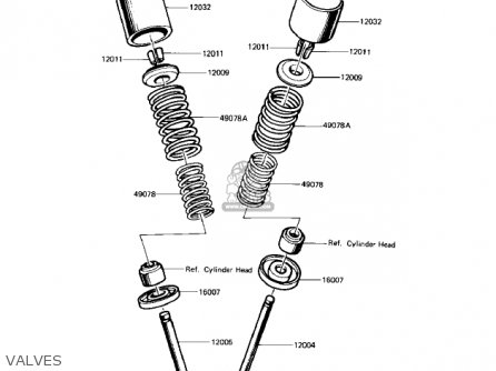 VALVES - KZ1100A3 SHAFT 1983 USA CANADA