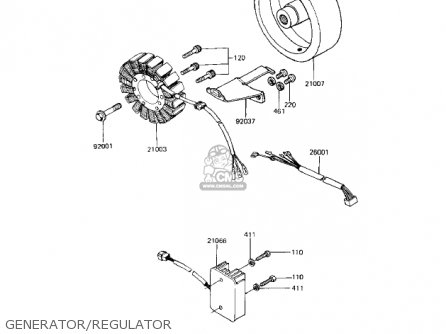 GENERATOR/REGULATOR - KZ1100A3 SHAFT 1983 USA CANADA