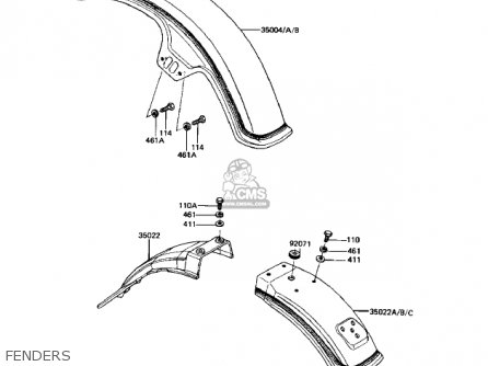 FENDERS - KZ1100A3 SHAFT 1983 USA CANADA