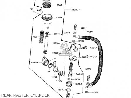 REAR MASTER CYLINDER - KZ1100A3 SHAFT 1983 USA CANADA