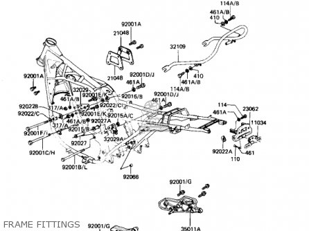 Kawasaki KZ1100B1 GPZ 1981 USA CANADA parts lists and schematics