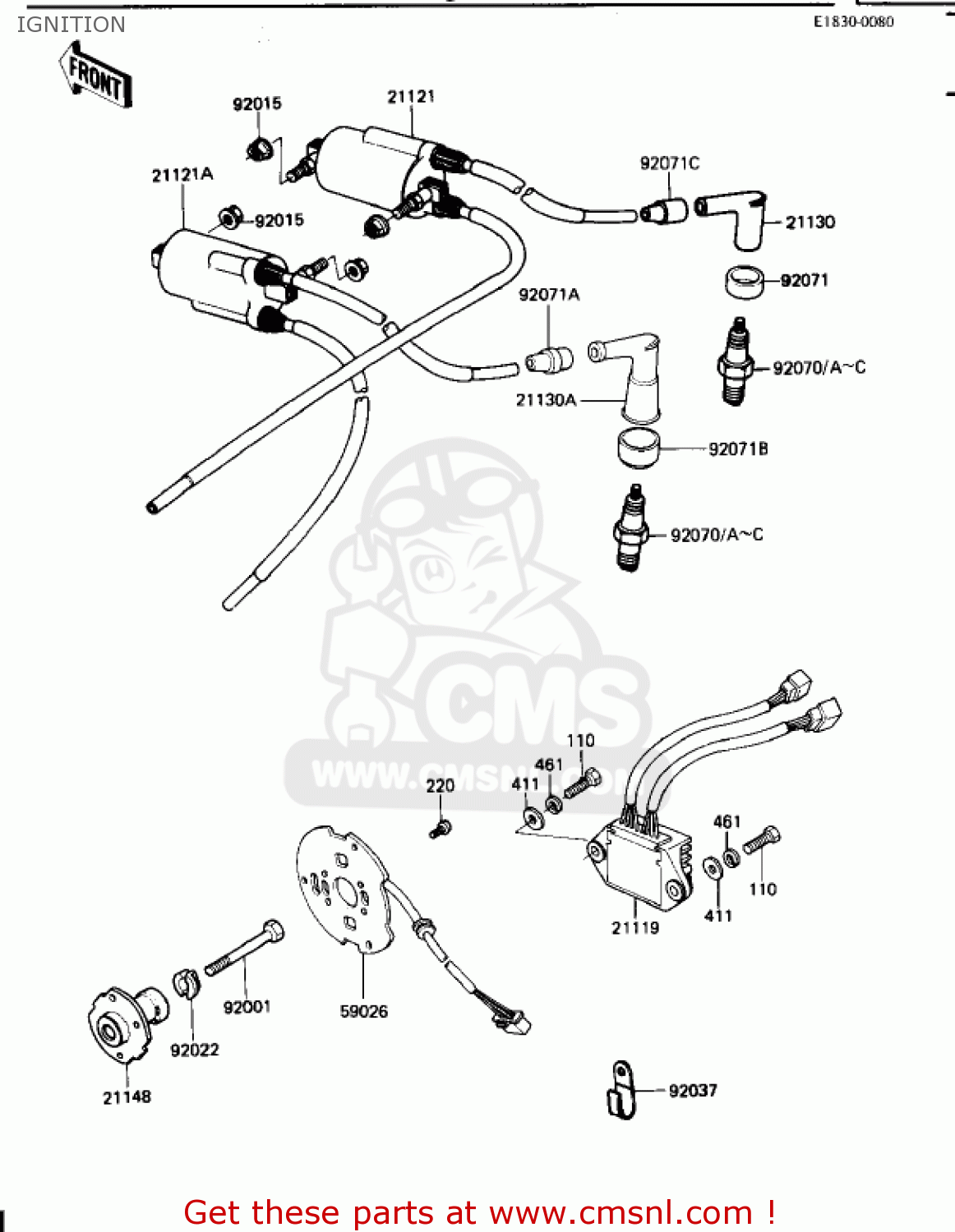 IGNITION KZ1100B1 GPZ 1981 USA CANADA