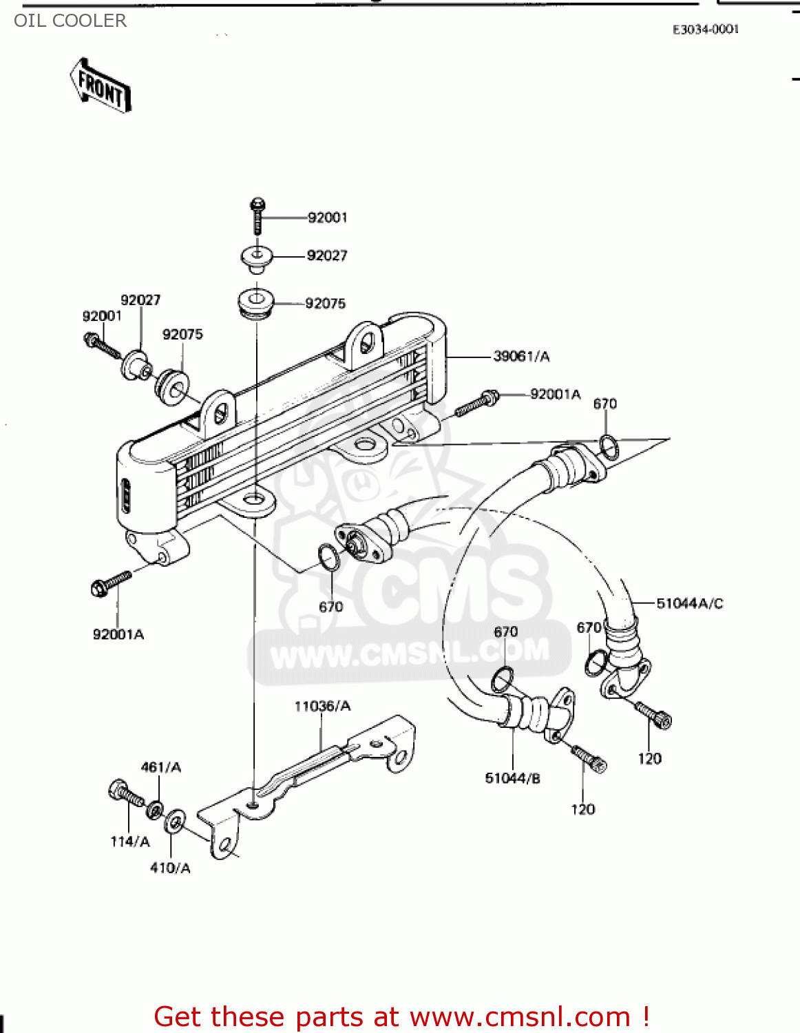 OIL COOLER KZ1100B1 GPZ 1981 USA CANADA