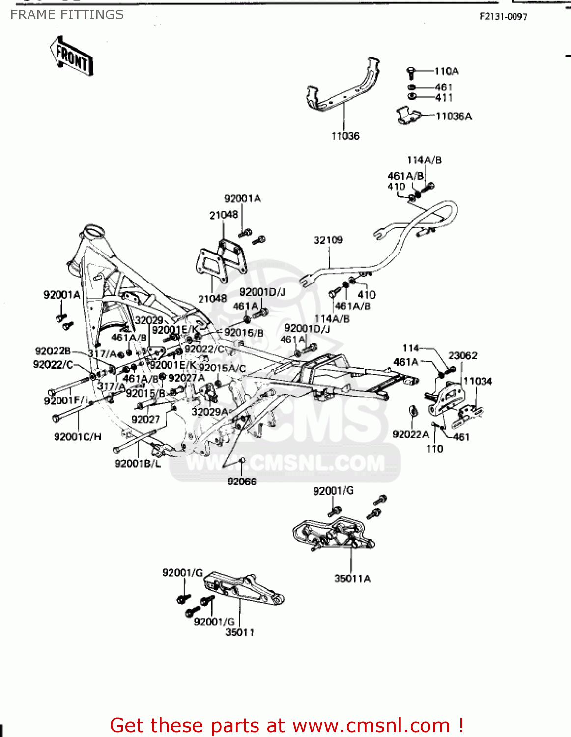 FRAME FITTINGS KZ1100B1 GPZ 1981 USA CANADA