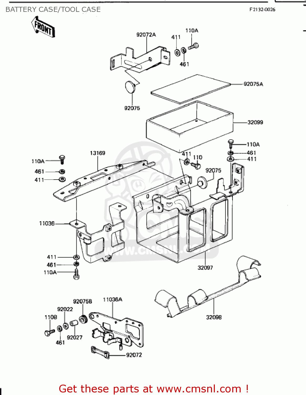 BATTERY CASE/TOOL CASE KZ1100B1 GPZ 1981 USA CANADA