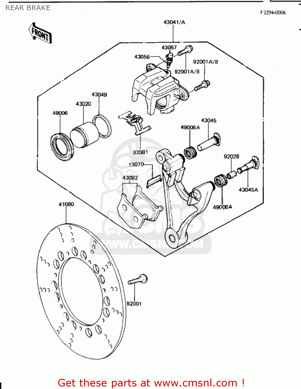 REAR BRAKE KZ1100B1 GPZ 1981 USA CANADA