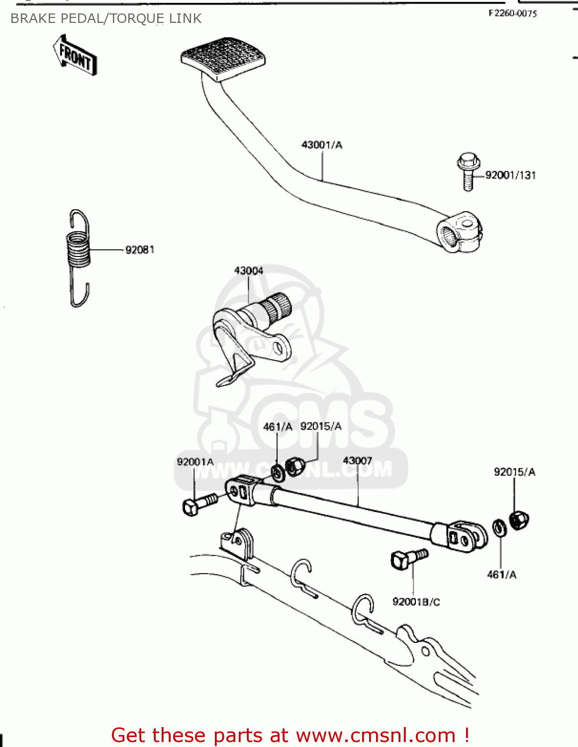 BRAKE PEDAL/TORQUE LINK KZ1100B1 GPZ 1981 USA CANADA
