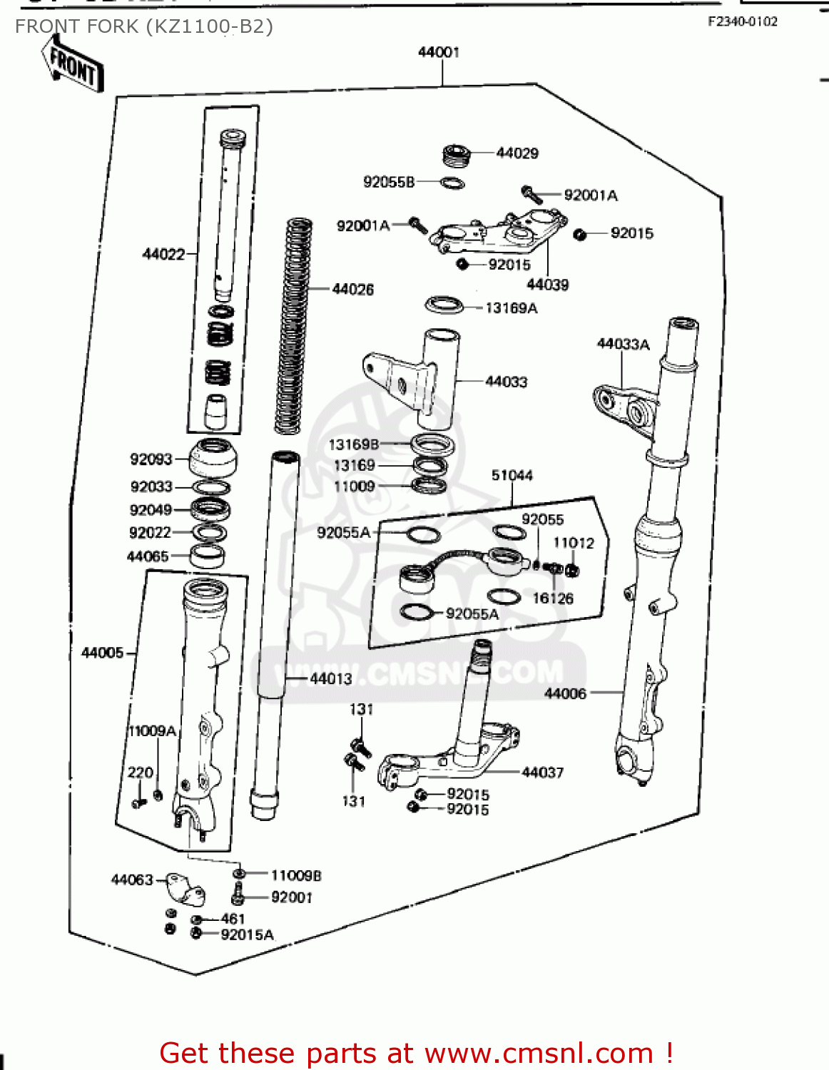 FRONT FORK (KZ1100-B2) KZ1100B1 GPZ 1981 USA CANADA