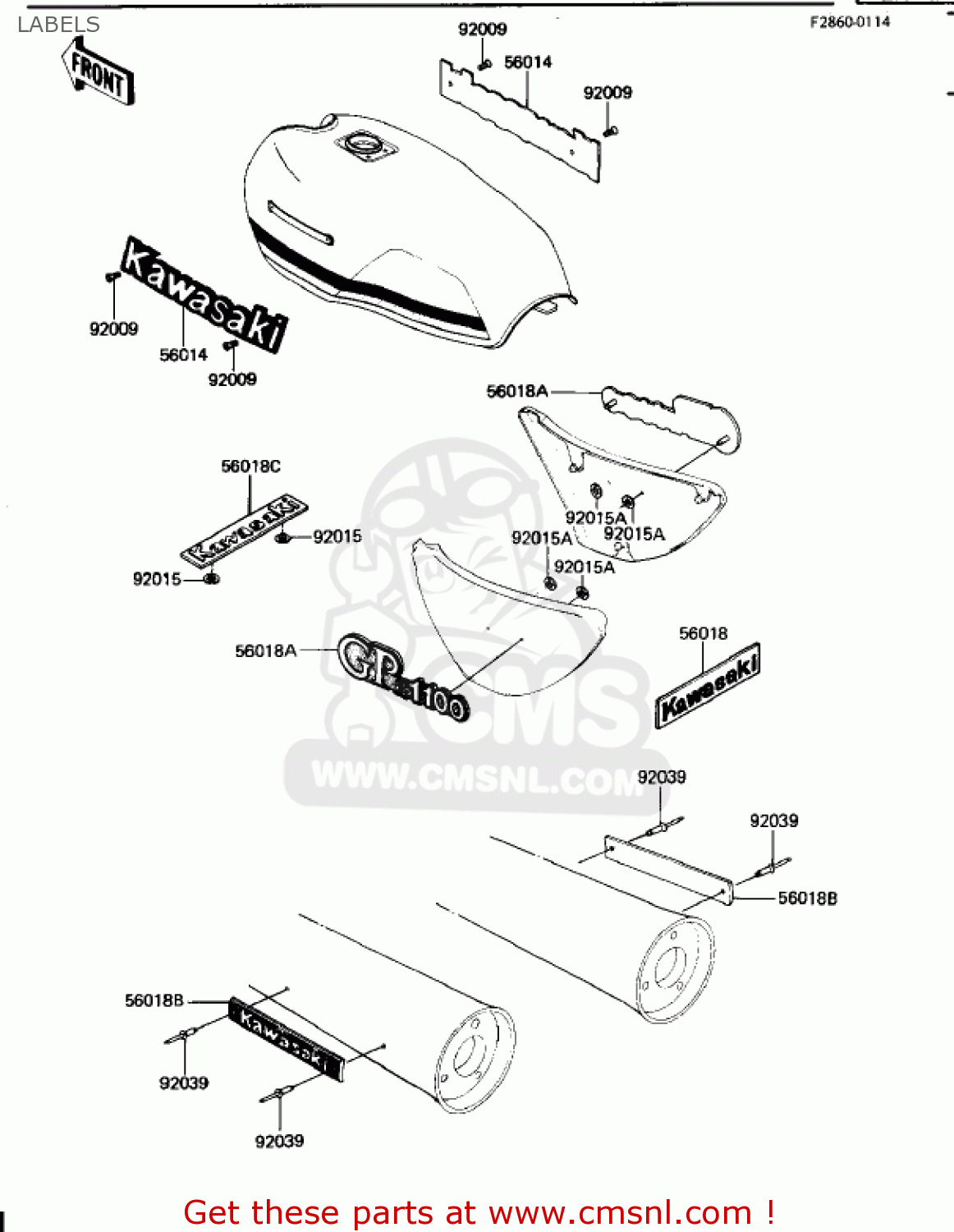LABELS KZ1100B1 GPZ 1981 USA CANADA