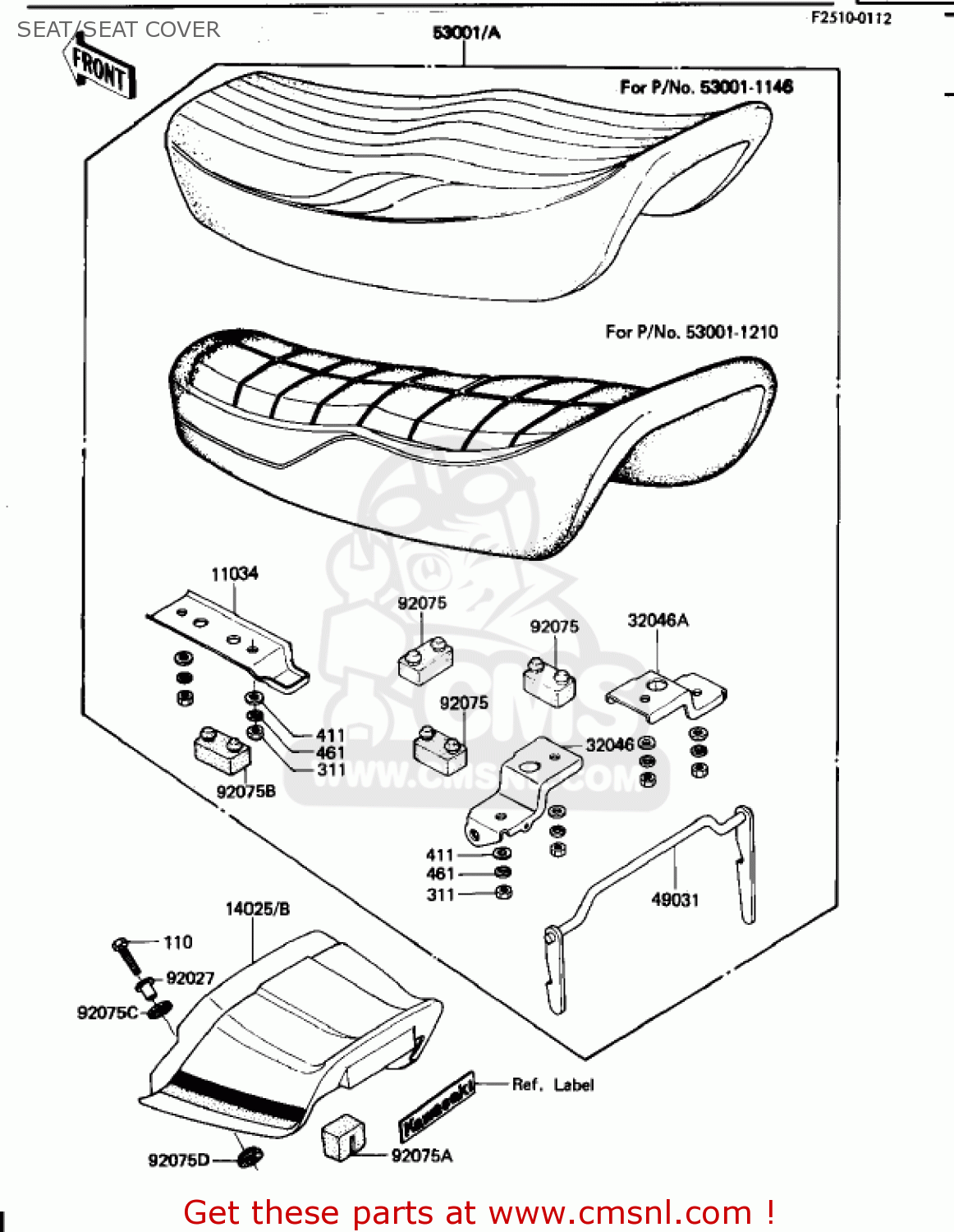 SEAT/SEAT COVER KZ1100B1 GPZ 1981 USA CANADA