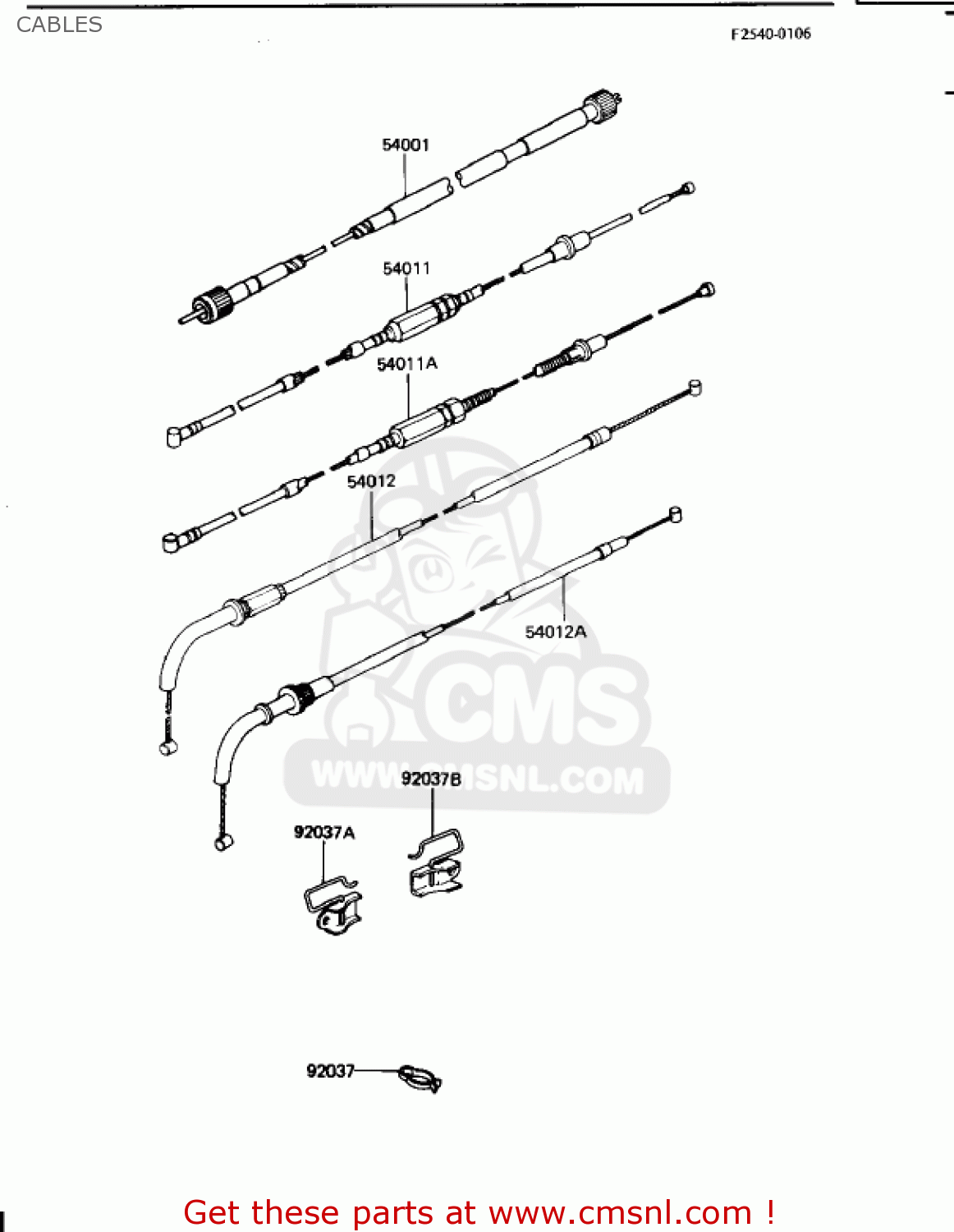 CABLES KZ1100B1 GPZ 1981 USA CANADA