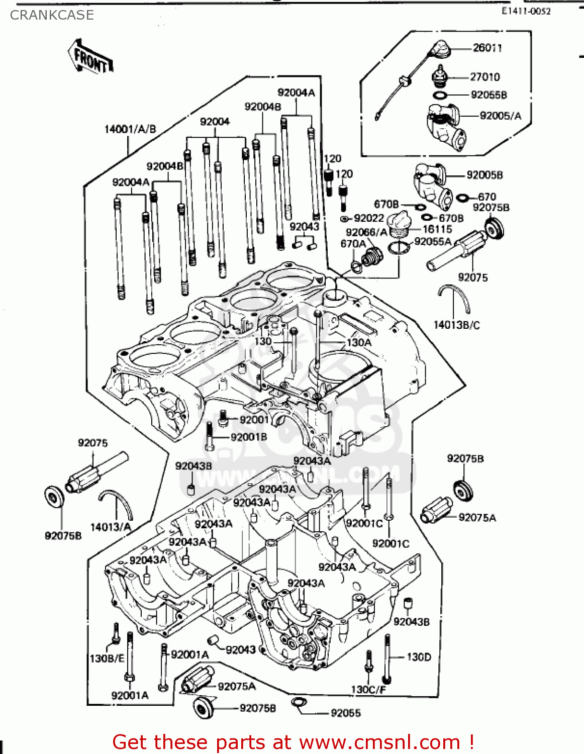 CRANKCASE KZ1100B1 GPZ 1981 USA CANADA