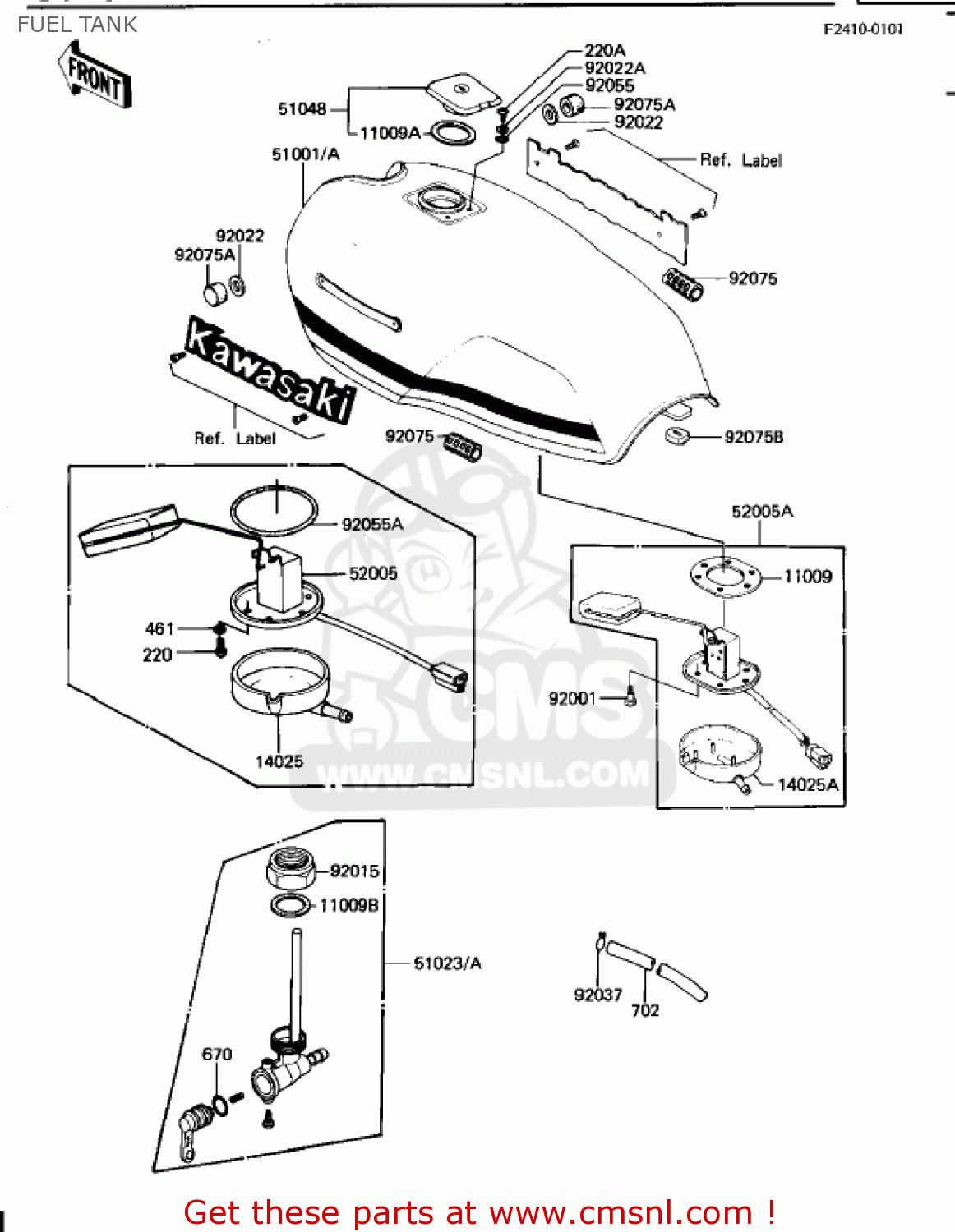 FUEL TANK KZ1100B1 GPZ 1981 USA CANADA