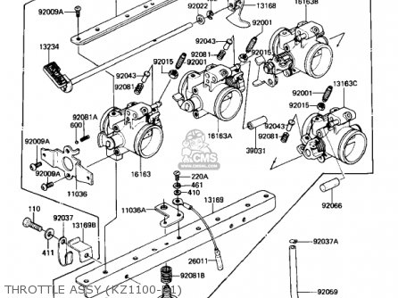 THROTTLE ASSY (KZ1100-B1) - KZ1100B1 GPZ 1981 USA CANADA
