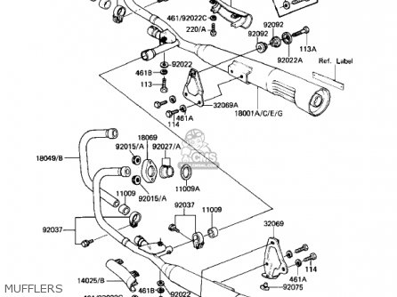 MUFFLERS - KZ1100B1 GPZ 1981 USA CANADA