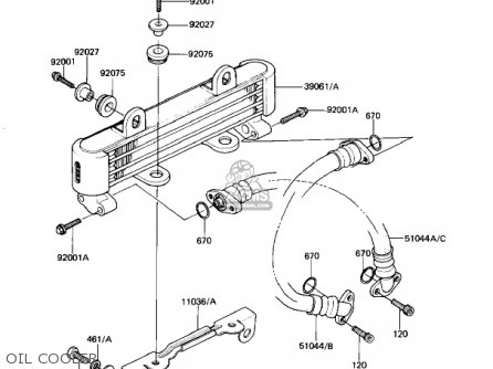 OIL COOLER - KZ1100B1 GPZ 1981 USA CANADA