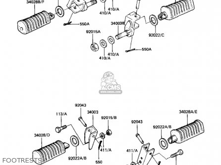 FOOTRESTS - KZ1100B1 GPZ 1981 USA CANADA