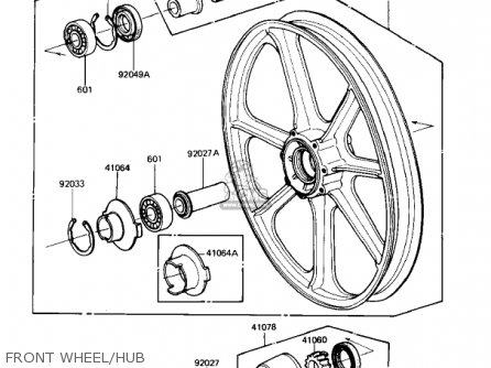 FRONT WHEEL/HUB - KZ1100B1 GPZ 1981 USA CANADA