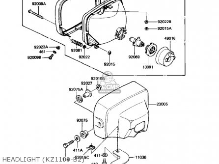 HEADLIGHT (KZ1100-B2) - KZ1100B1 GPZ 1981 USA CANADA