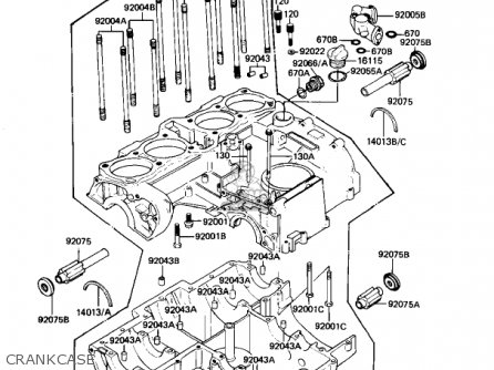 CRANKCASE - KZ1100B1 GPZ 1981 USA CANADA