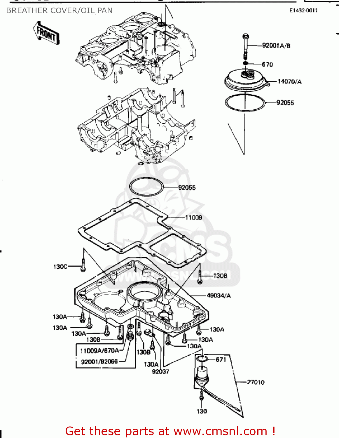 BREATHER COVER/OIL PAN KZ1100B2 GPZ 1982 USA CANADA