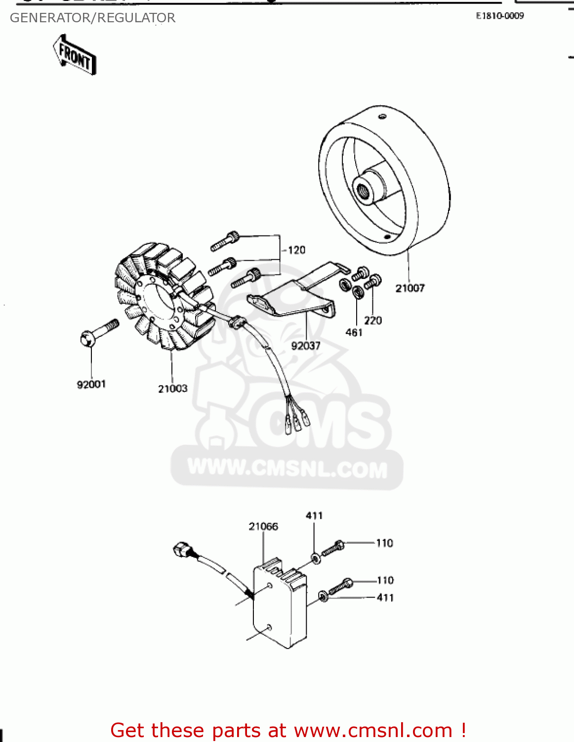 GENERATOR/REGULATOR KZ1100B2 GPZ 1982 USA CANADA