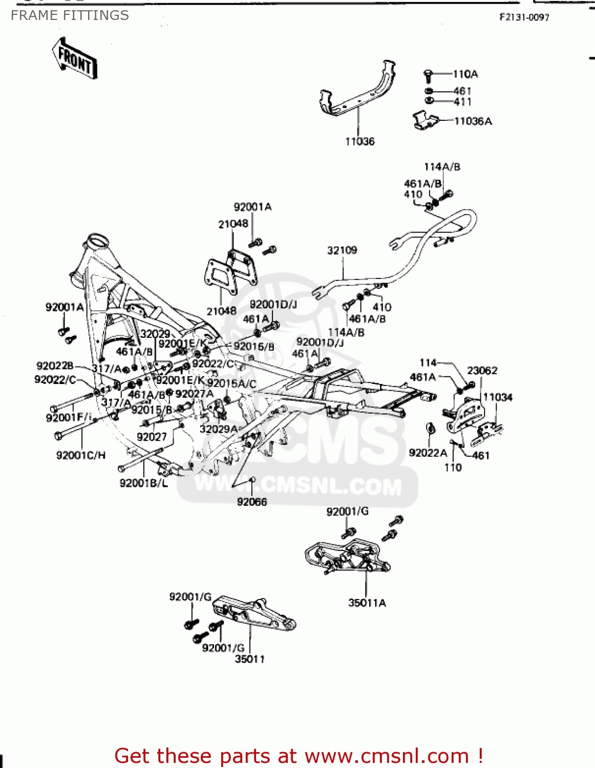 FRAME FITTINGS KZ1100B2 GPZ 1982 USA CANADA
