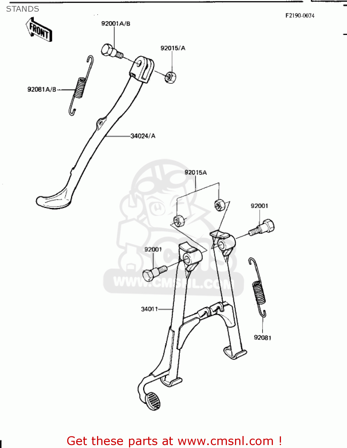 STANDS KZ1100B2 GPZ 1982 USA CANADA