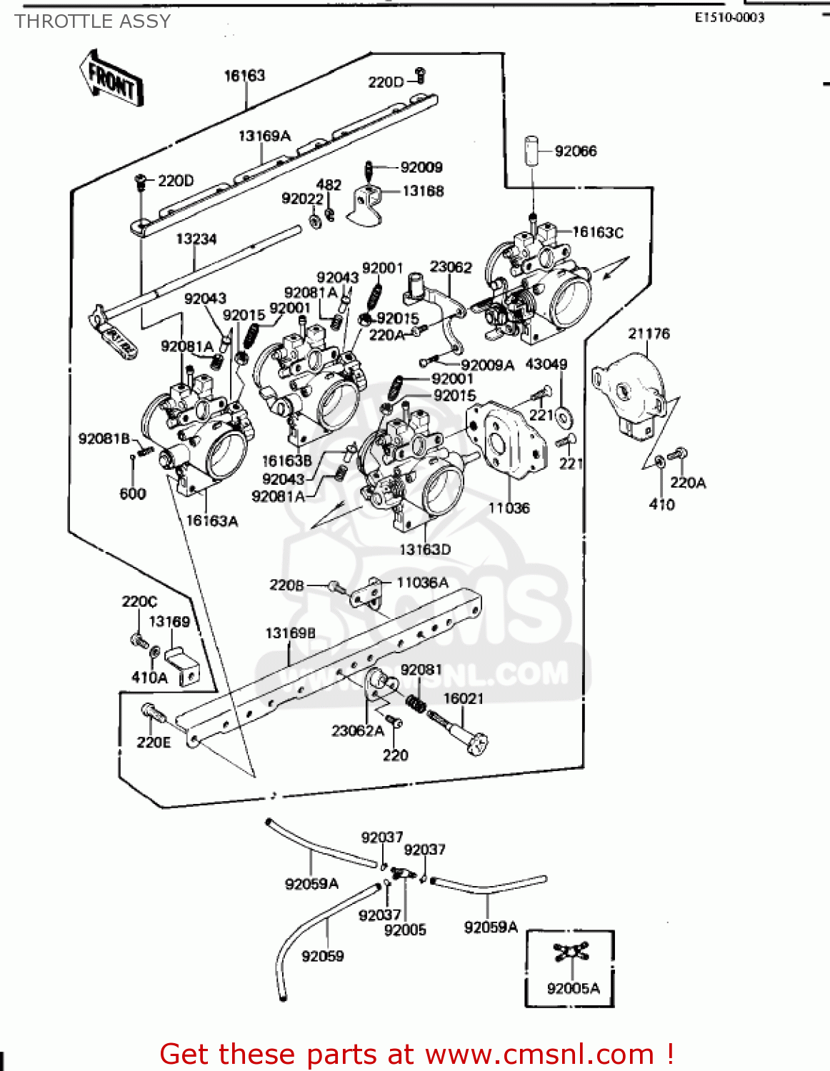 THROTTLE ASSY KZ1100B2 GPZ 1982 USA CANADA