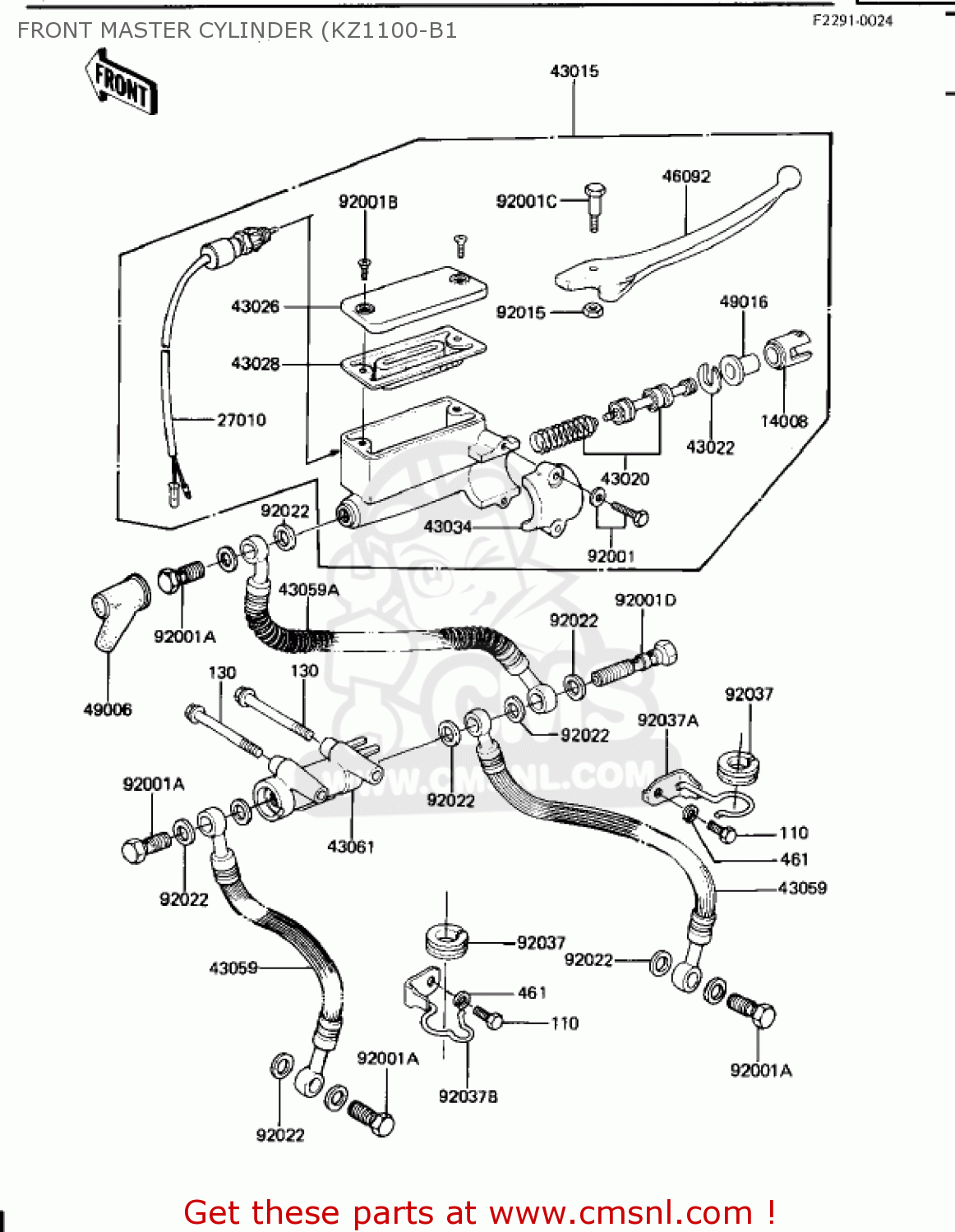 FRONT MASTER CYLINDER (KZ1100-B1 KZ1100B2 GPZ 1982 USA CANADA