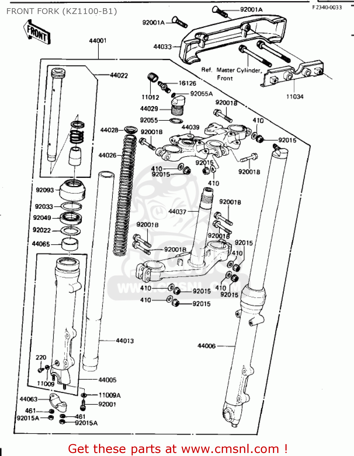 FRONT FORK (KZ1100-B1) KZ1100B2 GPZ 1982 USA CANADA