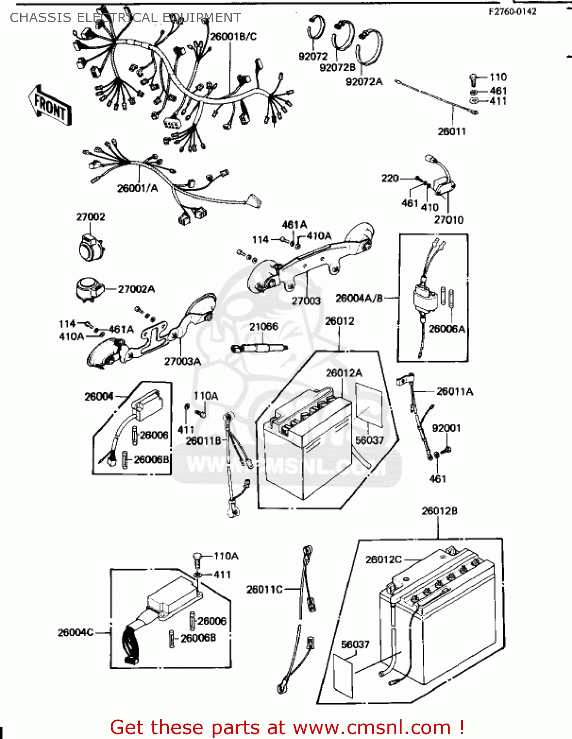 CHASSIS ELECTRICAL EQUIPMENT KZ1100B2 GPZ 1982 USA CANADA