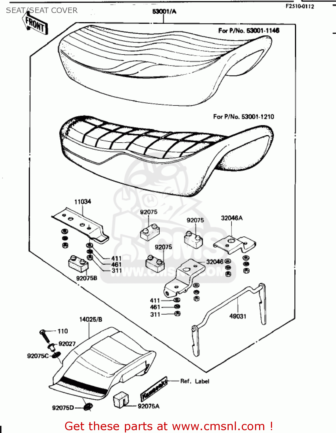 SEAT/SEAT COVER KZ1100B2 GPZ 1982 USA CANADA