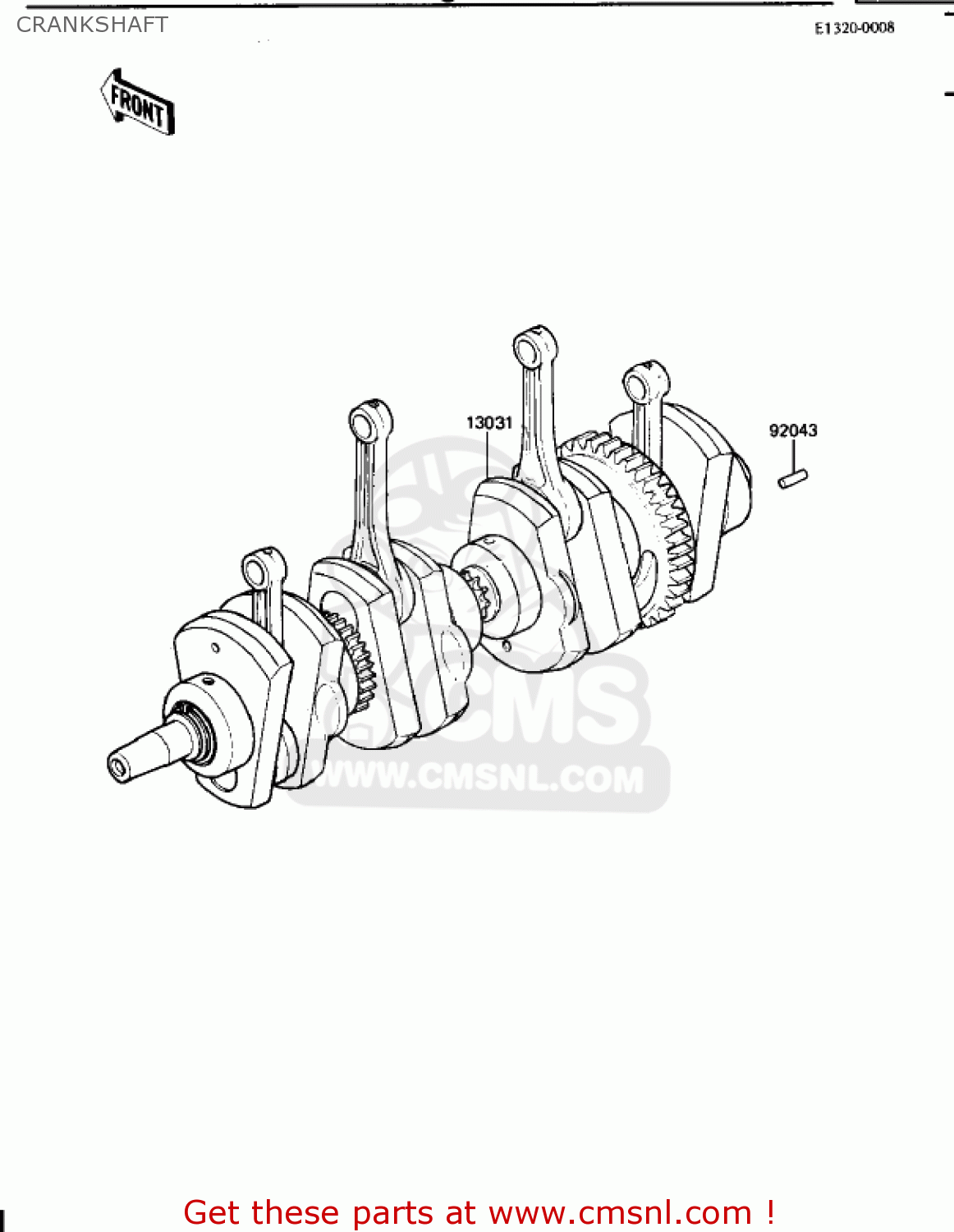 CRANKSHAFT KZ1100B2 GPZ 1982 USA CANADA