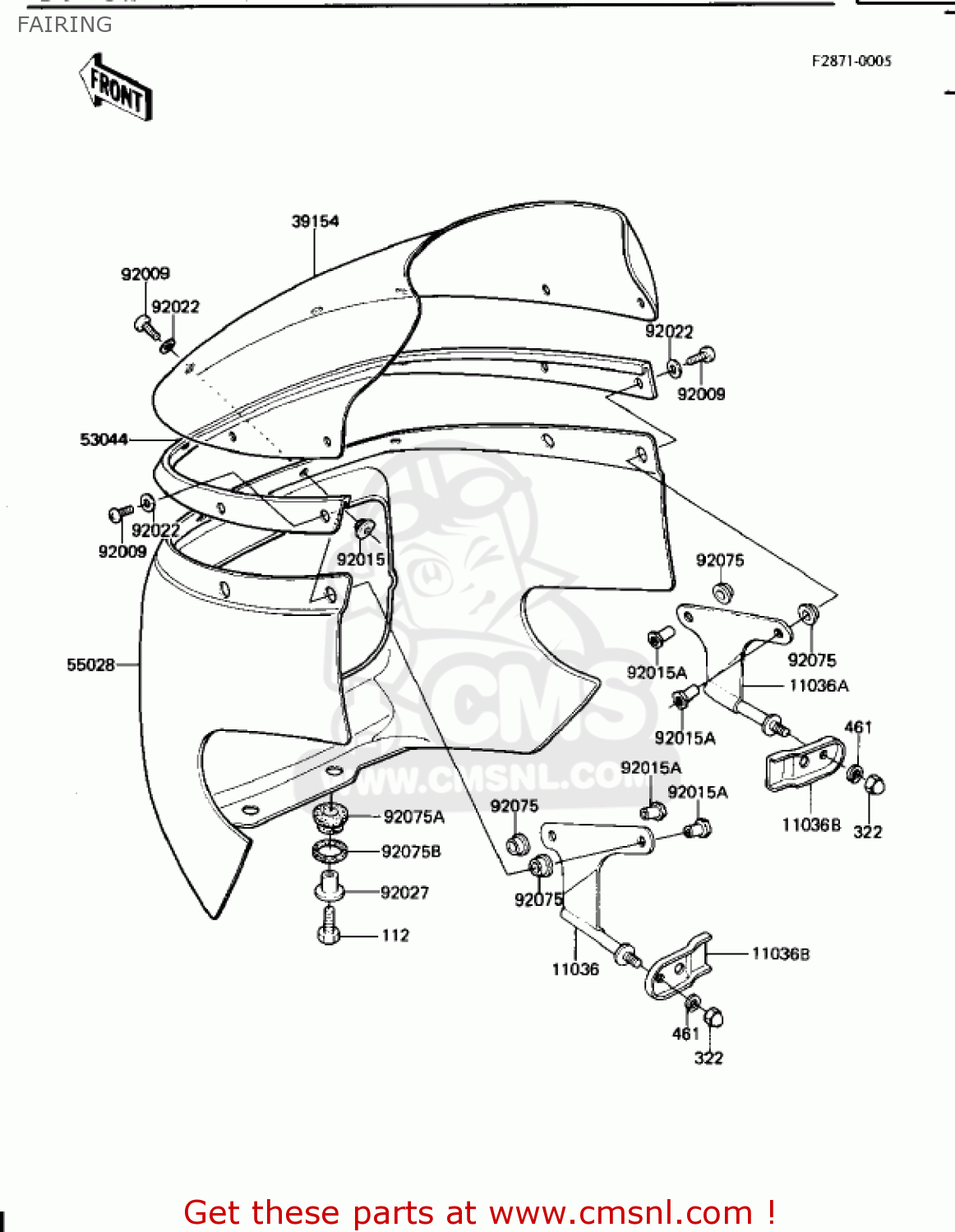 FAIRING KZ1100B2 GPZ 1982 USA CANADA