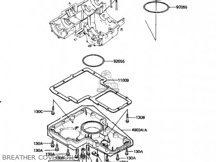 BREATHER COVER/OIL PAN - KZ1100B2 GPZ 1982 USA CANADA