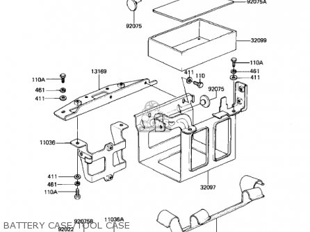 BATTERY CASE/TOOL CASE - KZ1100B2 GPZ 1982 USA CANADA