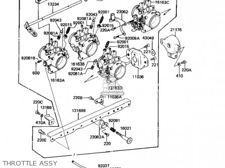 THROTTLE ASSY - KZ1100B2 GPZ 1982 USA CANADA
